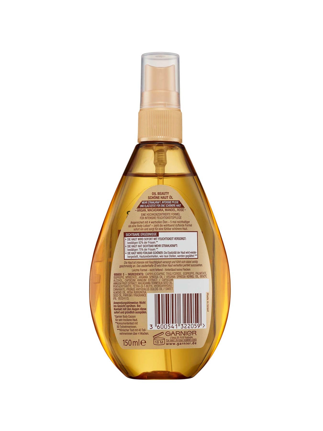 Schoene-Haut-Oel-Body-Oil-Beauty-150ml-Rueckseite-Garnier-Deutschland-gr